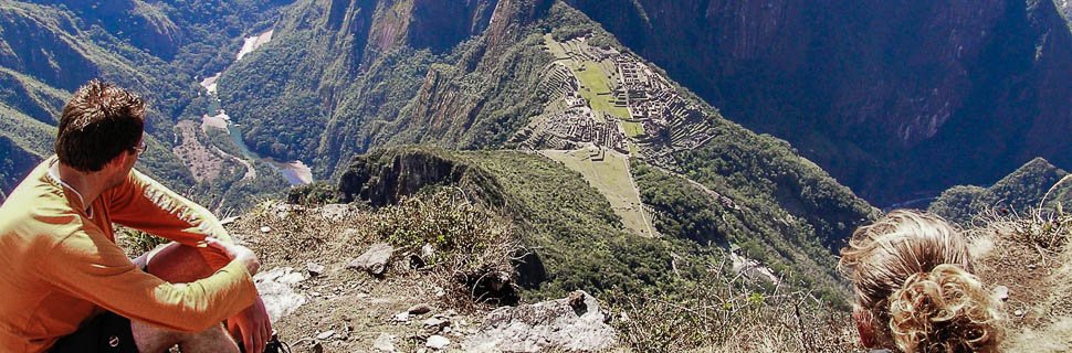 Wanderer im Hochland von Peru