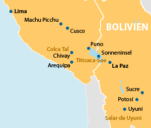 Altiplano Peru & Bolivien Übersichtskarte