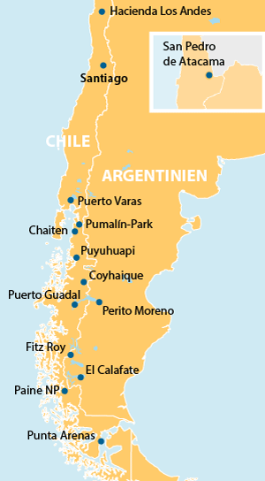 Patagonien Aktiv Übersichtskarte