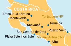 Best of Costa Rica Übersichtskarte