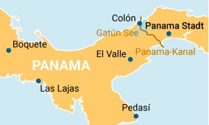 Karte 2 Costa Rica und Panama Panama-Teil