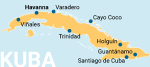 Kuba Länderseite Übersichtskarte