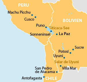 Nordchile und Bolivien Übersichtskarte
