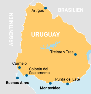 Länderseite Uruguay Übersichtskarte