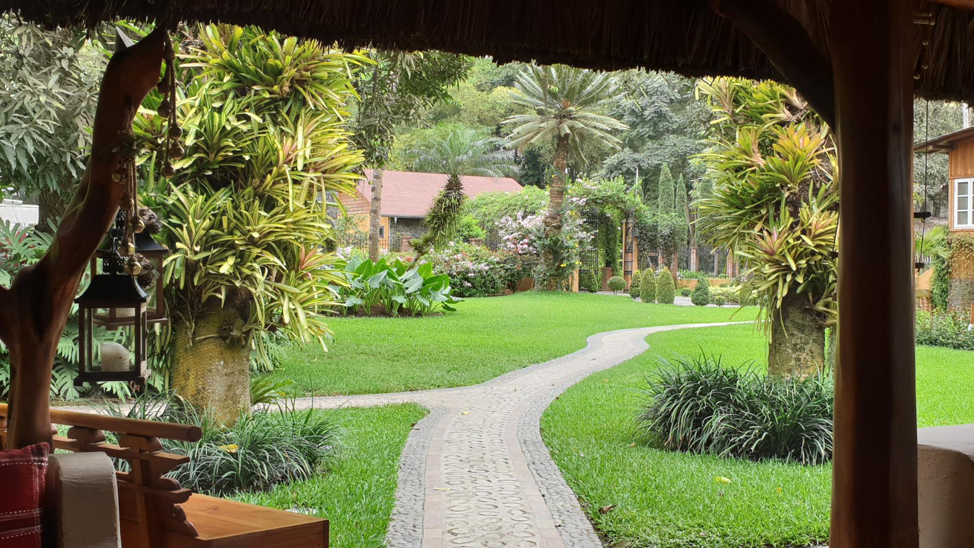 Hacienda La Danesa mit Blick in den Garten