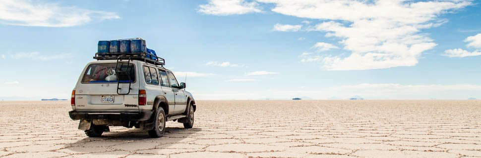 Jeepfahrt auf dem Salar in Chile