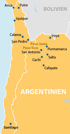 Transandina Übersichtskarte