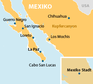 Baja California Tier- und Naturparadies Übersichtskarte