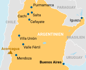 Nordargentinien Intensiv Übersichtskarte