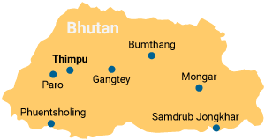 Bhutan Länderseite Übersichtskarte