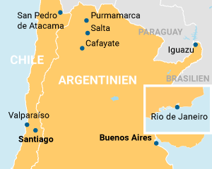 Atacama und Nordargentinien Übersichtskarte
