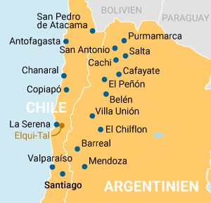Nordchile und Argentinien Overland Übersichtskarte