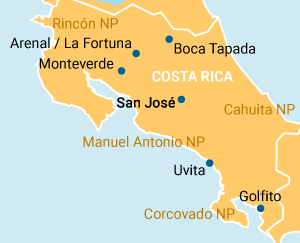 Karte 1 Costa Rica und Panama Costa-Rica-Teil