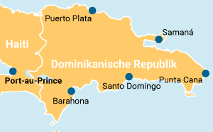 Dominikanische Republik Länderseite Übersichtskarte