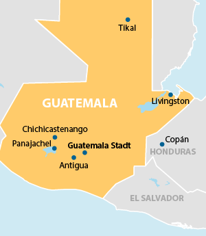 Guatemala und Copán Übersichtskarte