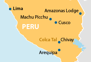 Komfort-Trekking Peru Übersichtskarte